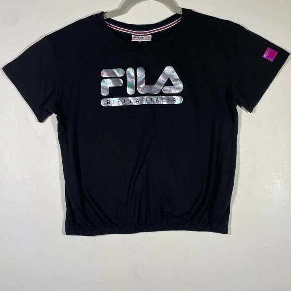 Fila Black Short Sleeve Tee with Logo - Picture 7 of 9
